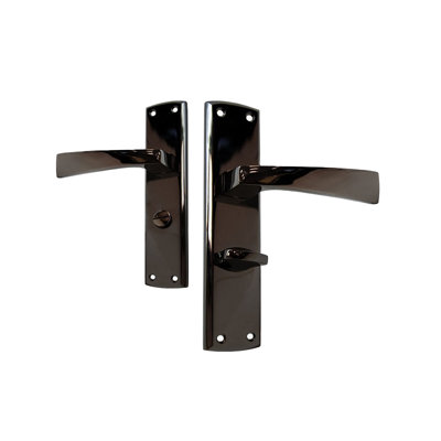 Intelligent Hardware Uap Ritz Black Nickel Internal Door Handles Pair- Lever On Backplate Bathroom Set from B&Q