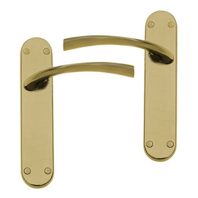 Intelligent Hardware Uap Scimitar Polished Matt Antique Brass Internal Door Handle Pair- Lever On Backplate Latch Set from B&Q