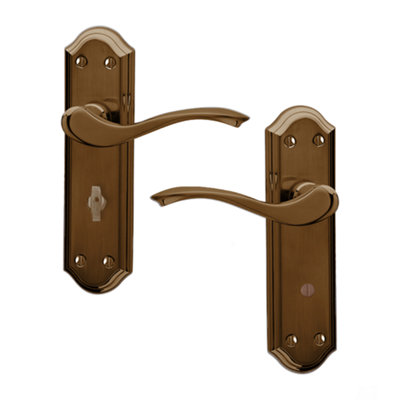 Intelligent Hardware Uap Windsor Bronze Internal Door Handles Pair- Lever On Backplate Bathroom Set from B&Q