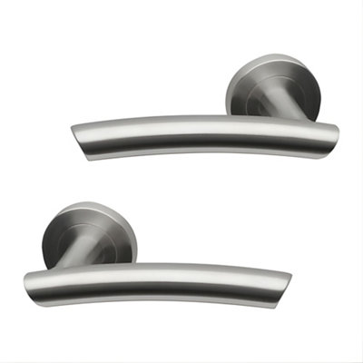 UAP Limited Uap Everest Internal Door Handles Bathroom Pack With 75mm Lock Hinges Escutcheon Satin Stainless from B&Q