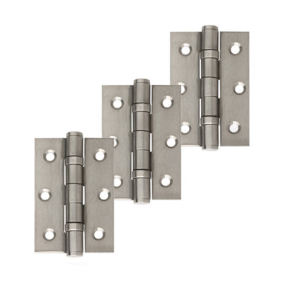 B&Q -  Uap Ball Bearing Butt Hinge 50X75mmPack Of 3Satin  Stainless Steel