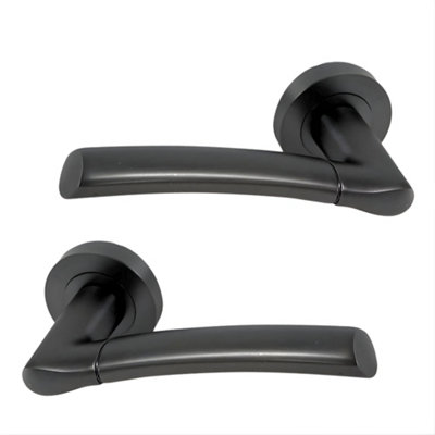UAP Limited Uap Falcon Metal Grey Internal Door Handles Pair- Premium Range Zinc Lever Design from B&Q