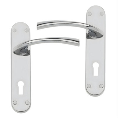 UAP Limited Uap Scimitar Chrome Internal Door Handles Pair- Lever On Backplate Lock Set from B&Q