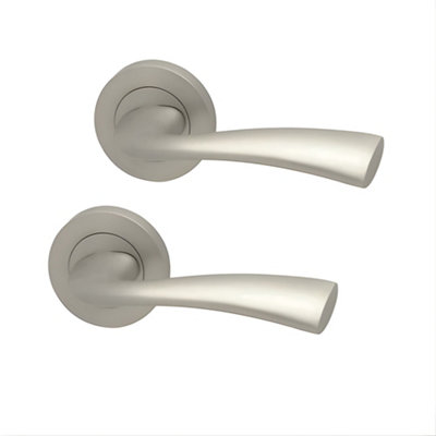 UAP Limited Uap Scimitar Satin Chrome Internal Door Handles Pair- Premium Range Zinc Round Rose Lever Design from B&Q