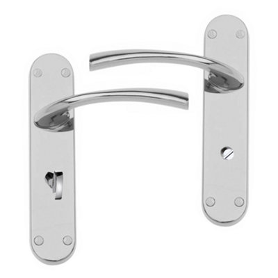 Intelligent Hardware - Internal Door Handle - Scimitar - Lever On Backplate - Lever Bathroom Furniture - Chrome