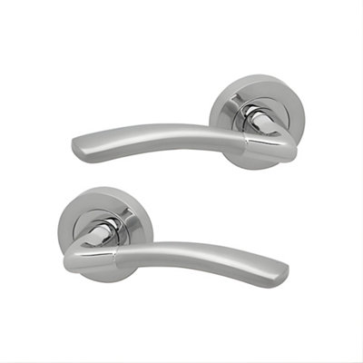 UAP Limited Uap Ripon Dual Finish Polished/satin Chrome Internal Door Handles Pair- Premium Zinc Lever Design from B&Q