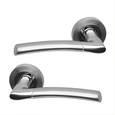 UAP Limited Uap Falcon Dual Finish Polished/satin Chrome Internal Door Handles Pair- Premium Zinc Lever Design