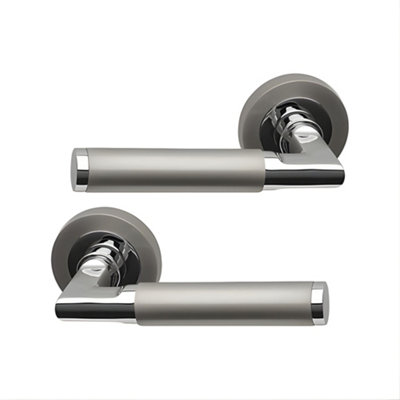 UAP Limited Uap Topaz Dual Finish Polished Chrome /matt Nickel Internal Door Handles Pair- Premium Zinc Lever Design from B&Q