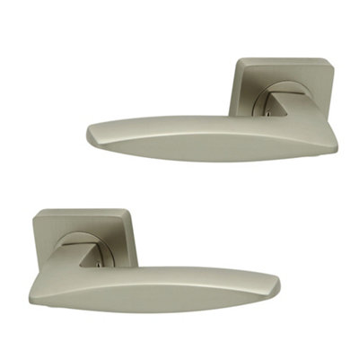 UAP Limited Uap Sable Pearl Nickle Internal Door Handles Pair- Premium Range Zinc Lever Design from B&Q
