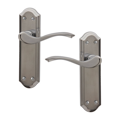 Intelligent Hardware Uap Windsor Polished/satin Chrome Internal Door Handles Pair- Lever On Backplate Latch Set from B&Q