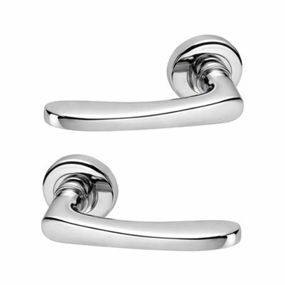 UAP Limited Uap Atlantic Polished Chrome Aluminium Internal Door Handle Pair- Eco Series Lever On Round Rose from B&Q