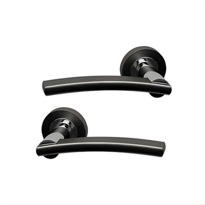UAP Limited Uap Opal Dual Finish Polished Chrome /black Nickel Internal Door Handles Pair- Premium Zinc Lever Design from B&Q