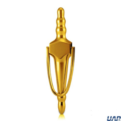 UAP Limited Uap Slimline Victorian Urn Door Knocker 8" Pvd Gold Finish With Bolt Fix Fittings from B&Q