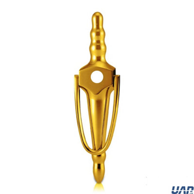 UAP Limited Uap Slimline Victorian Urn Door Knocker 8" Pvd Gold Finish With Spyhole And Bolt Fix Fittings from B&Q