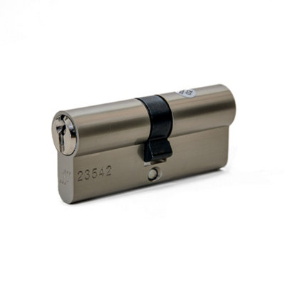 UAP Limited Uap Brass Euro Cylinder LockEuro Door Barrel Lock With 3 KeysDoor Security LockSuitable For All Doors45/45(90mm)Nickel from B&Q