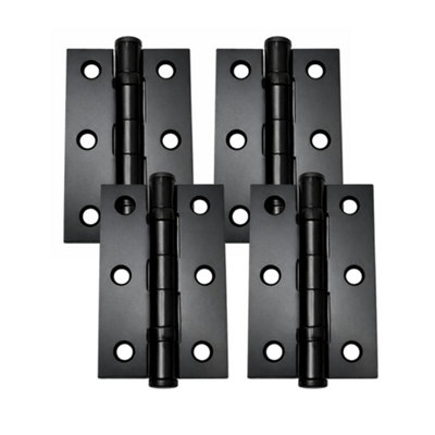 B&Q -  Uap Mild Steel Ball Bearing Butt Hinge 75X50mm Pack Of 4 In Metal Grey