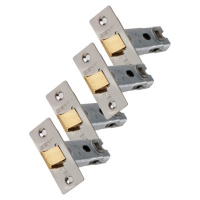UAP Limited Uap 4 Sets 75mm Tubular Latch SquareDoor LatchesInternal Doors Square CornersMortice Latch75mmSatin Stainless from B&Q