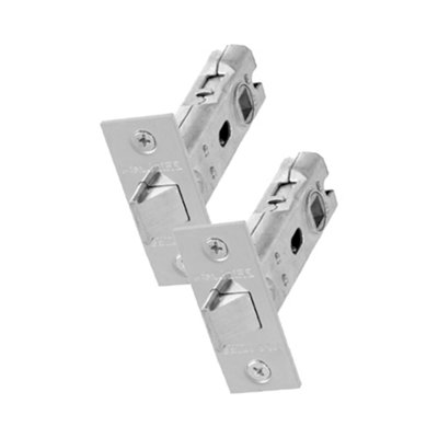 UAP Limited Uap 2 Sets 65mm Tubular Latch SquareDoor LatchesInternal Doors Square ForendMortice Latch65mmNickel Plated from B&Q