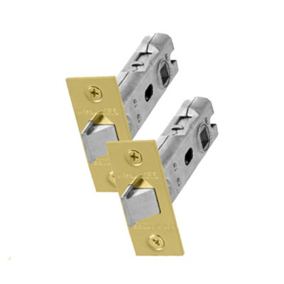 UAP Limited Uap 2 Sets 75mm Tubular Latch SquareDoor LatchesInternal Doors Square ForendMortice Latch75mmElectro Brassed from B&Q