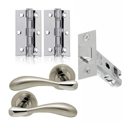 UAP Limited Uap Hornet Lever On Rose Internal Door Handles Pair Latch Pack With Hinges And Tubular Latch Polished Chrome/satin Nickel from B&Q