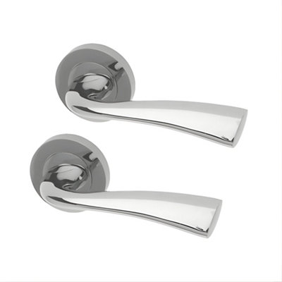 Intelligent Hardware Uap Scimitar Polished Chrome Internal Door Handles Pair- Premium Range Zinc Round Rose Lever Design from B&Q