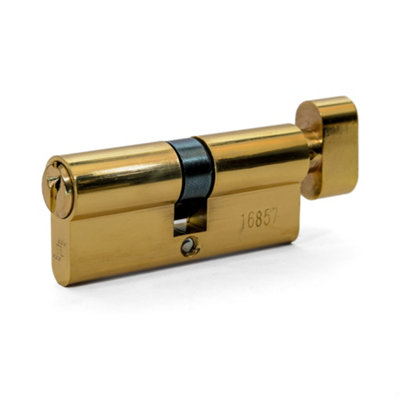 UAP Limited Uap Euro Cylinder Thumbturn Lock3 KeysSingle Lock CylinderDoor Barrel LockSuitable For All Doors45T/50 (95mm)Brass from B&Q