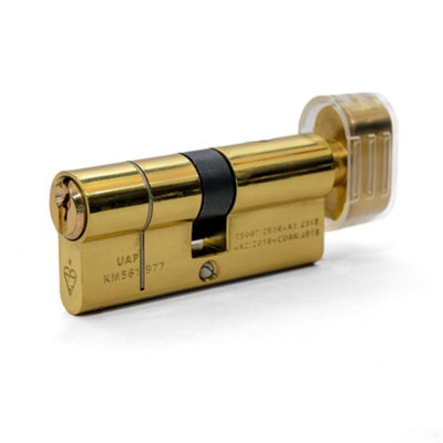 UAP Limited Uap Kitemarked 1 Star Thumbturn Euro Cylinder Lock With 3 Keys Thumb TurnSuitable For All Door Types35/55T (90mm)Brass from B&Q