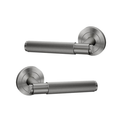 UAP Limited Uap Knurled Range Polished Nickel/satin Nickel Aluminium Interior And Internal Door Handle Pair from B&Q