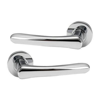 UAP Limited Uap Fern Polished Chrome Internal Door Handles Pair- Premium Zinc Lever Design For Modern Interiors from B&Q