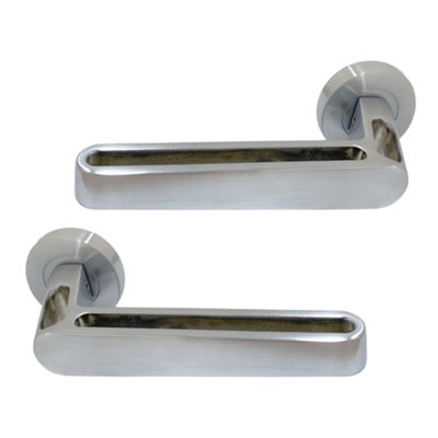 UAP Limited Uap Lyra Satin Chrome Internal Door Handles Pair- Premium Range Zinc Lever Design from B&Q