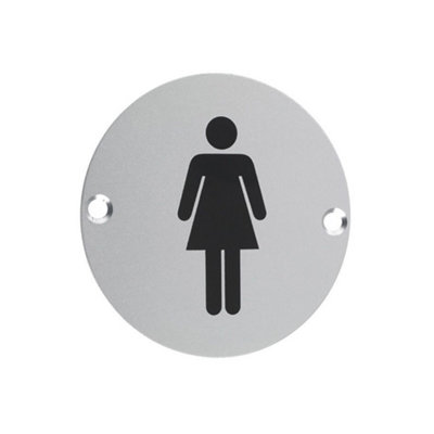 UAP Limited Uap Toilet Door SignFemalePolished Stainless Steel from B&Q