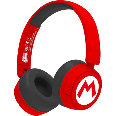 Super Mario Red Kids Bluetooth Wireless Headphones from B&Q