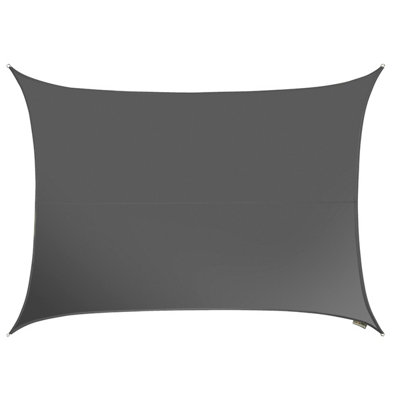 Kookaburra 4M X 3M Rectangle Waterproof Charcoal Garden Patio Sun Shade Sail Canopy 98% Uv Block With Free Rope from B&Q