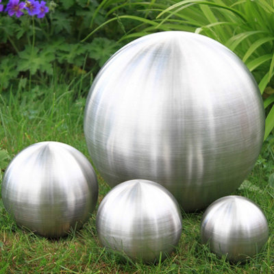 Primrose 10Cm Brushed Stainless Steel Gazing Globe Sphere Ornamental Decoration from B&Q