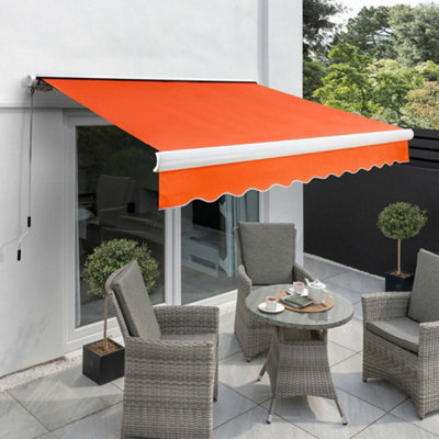 Primrose Awnings 6.0M X 3.0M Retractable Electric Full Cassette Terracotta Awning Outdoor Patio Canopy from B&Q