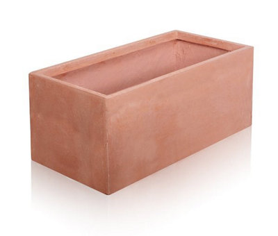 Primrose 60Cm Terracotta Fibrecotta Trough Planter from B&Q