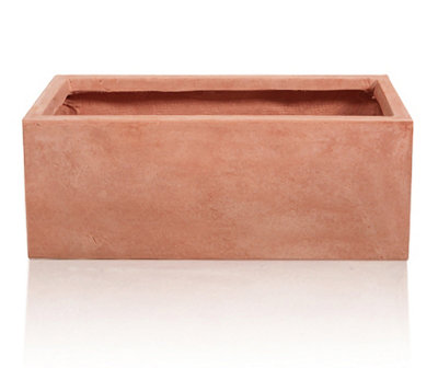 Primrose Terracotta Fibrecotta Rectangular Trough Planter 80Cm