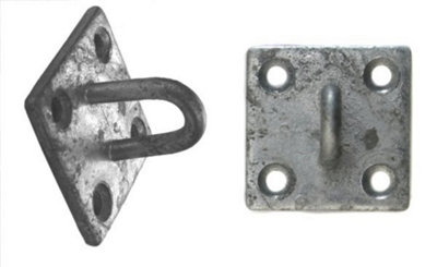 Kookaburra 5Cm X 5Cm Galvanised Steel Square Pad Eye Shade Sail Fitting Garden Patio Fixing Accessory from B&Q