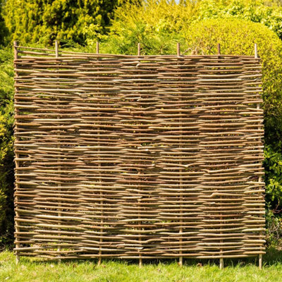 Primrose Hazel Hurdle Fence Panel Premium Woven Wattle Weave 6Ft X 5Ft from B&Q