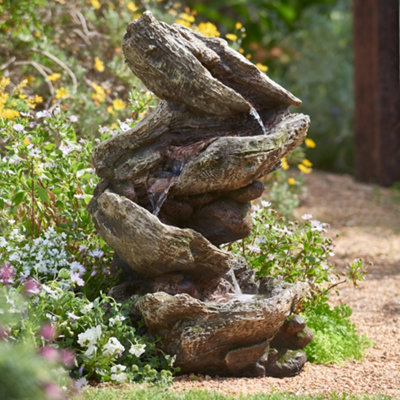 Primrose Rocky River Stone Effect Cascading Garden Patio Water Feature Fountain With Led Lights For Indoor & Outdoor Use H103Cm from B&Q