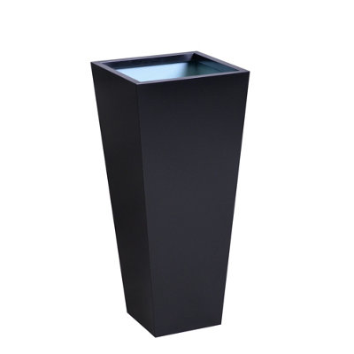 Primrose Black Flared Tapered Outdoor Planter Zinc Galvanised Pot 70Cm X 34Cm from B&Q