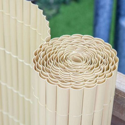 Primrose Split Bamboo Plastic Privacy Border Artificial Garden Fence Screening Roll 4M X 1.5M from B&Q