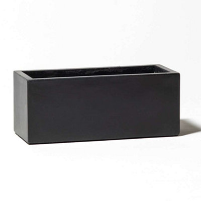 Primrose Terracotta Fibrecotta Dark Grey Trough Planter 50Cm from B&Q
