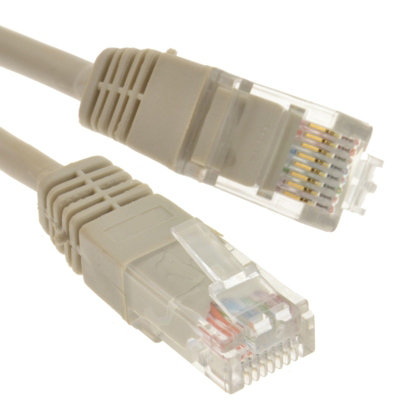B&Q -  Grey Network Ethernet Rj45 Cat-5E Utp Patch Lan Copper Cable Lead 2M