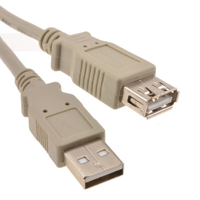 B&Q -  Usb 2.0 Hq Certified Shielded Extension Cable A To A Female Lead 3M Beige