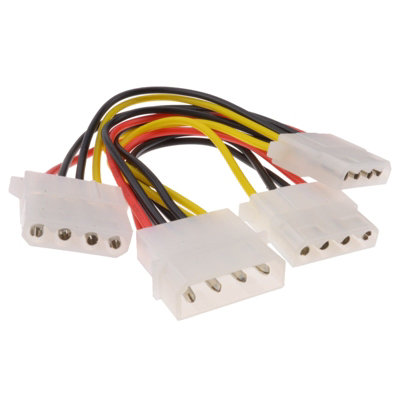 Kenable Internal Pc 4 Pin Power Splitter 3 Way Cable Lp4 Molex 1 To 3 Lead 15Cm - Image 3
