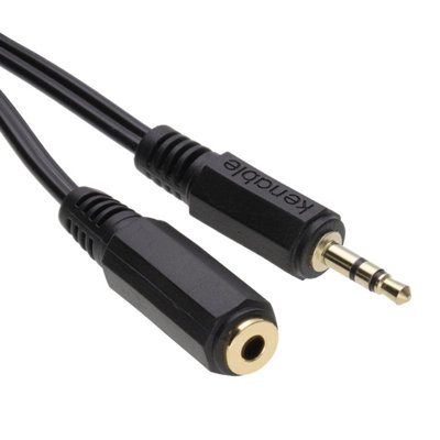 Kenable 3.5mm Stereo Jack To Socket Headphone Extension Gold Cable 3M from B&Q