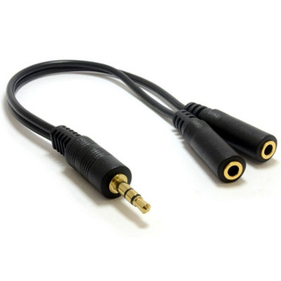 Kenable 3.5mm Stereo Jack Splitter Adapter Cable Lead Gold 20Cm from B&Q