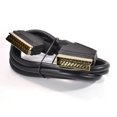 Kenable Scart Cable 21 Pins Connected Black Lead Gold Connectors 1.5M from B&Q