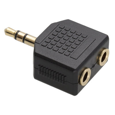 Kenable 3.5mm Stereo Jack Splitter Adapter Jack Plug To Twin Sockets Gold